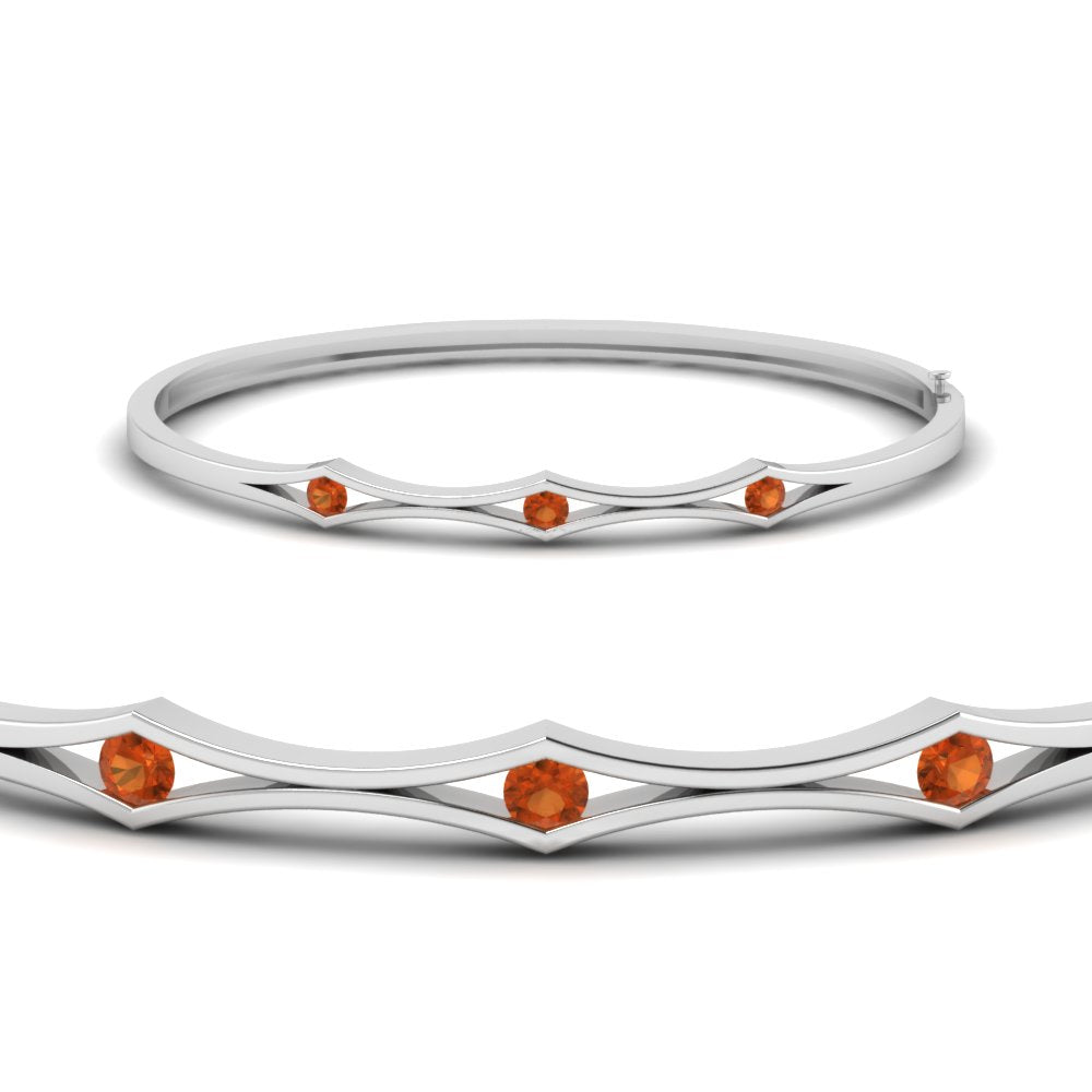 3 Stone Bracelet Bangle For Women