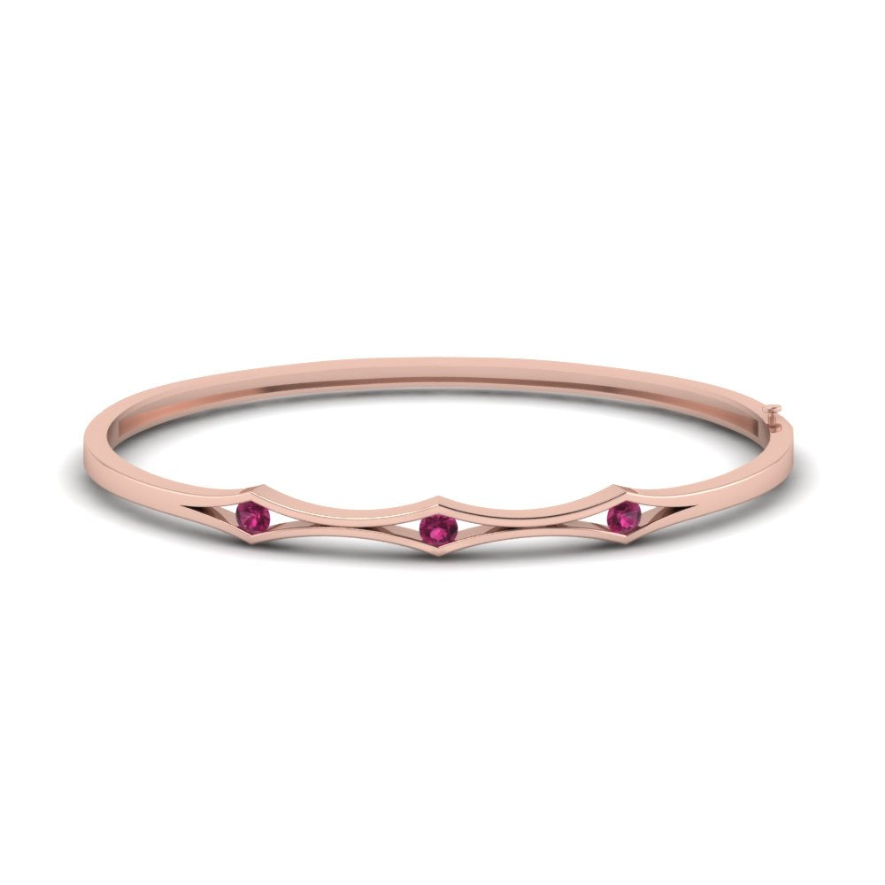 3 Stone Bracelet Bangle For Women