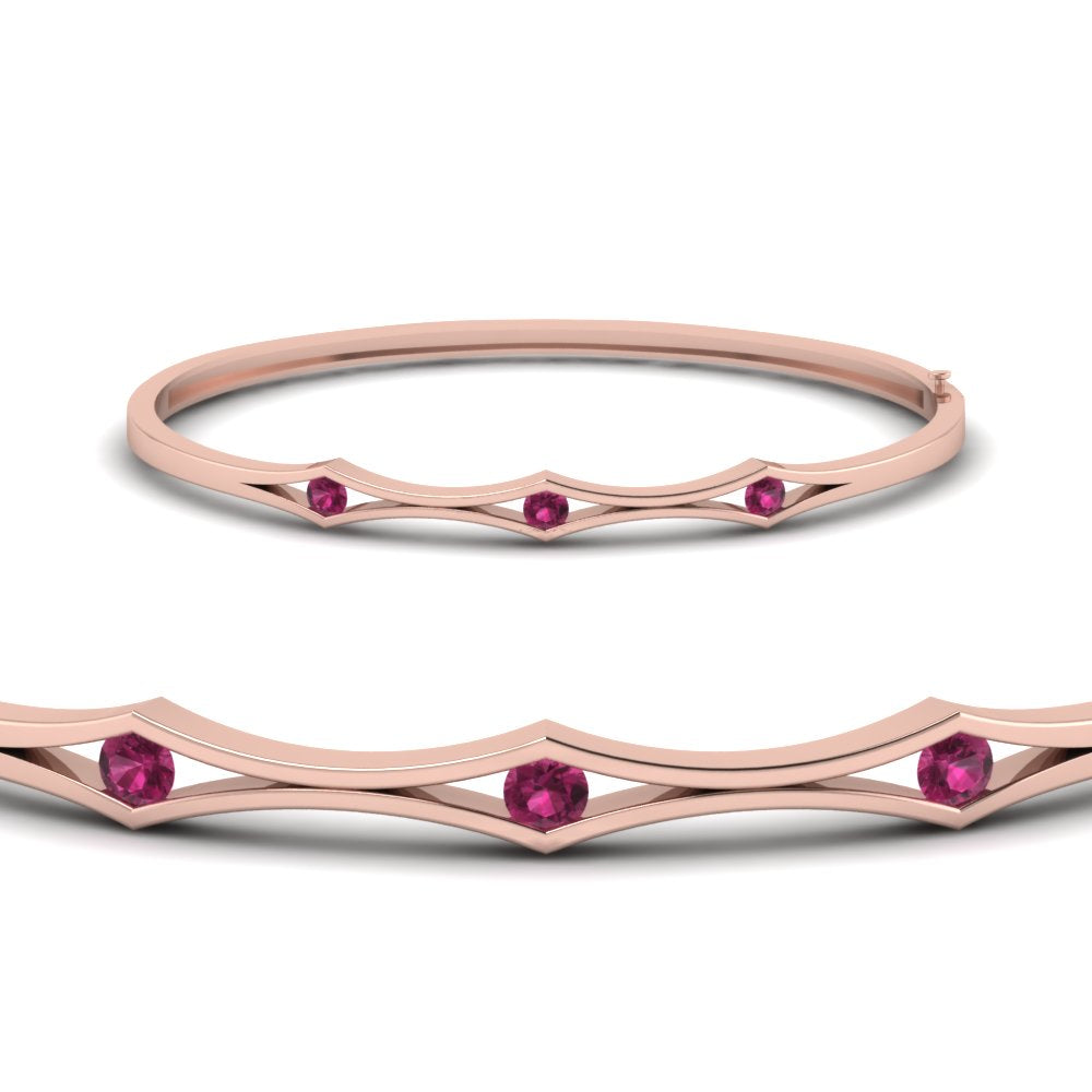 3 Stone Bracelet Bangle For Women