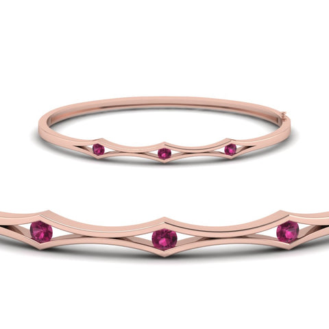 3 Stone Bracelet Bangle For Women