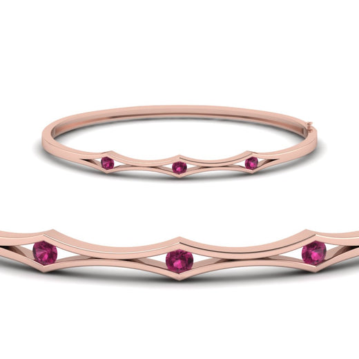 3 Stone Bracelet Bangle For Women