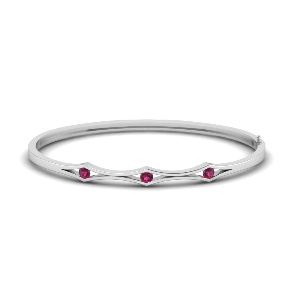 3 Stone Bracelet Bangle For Women