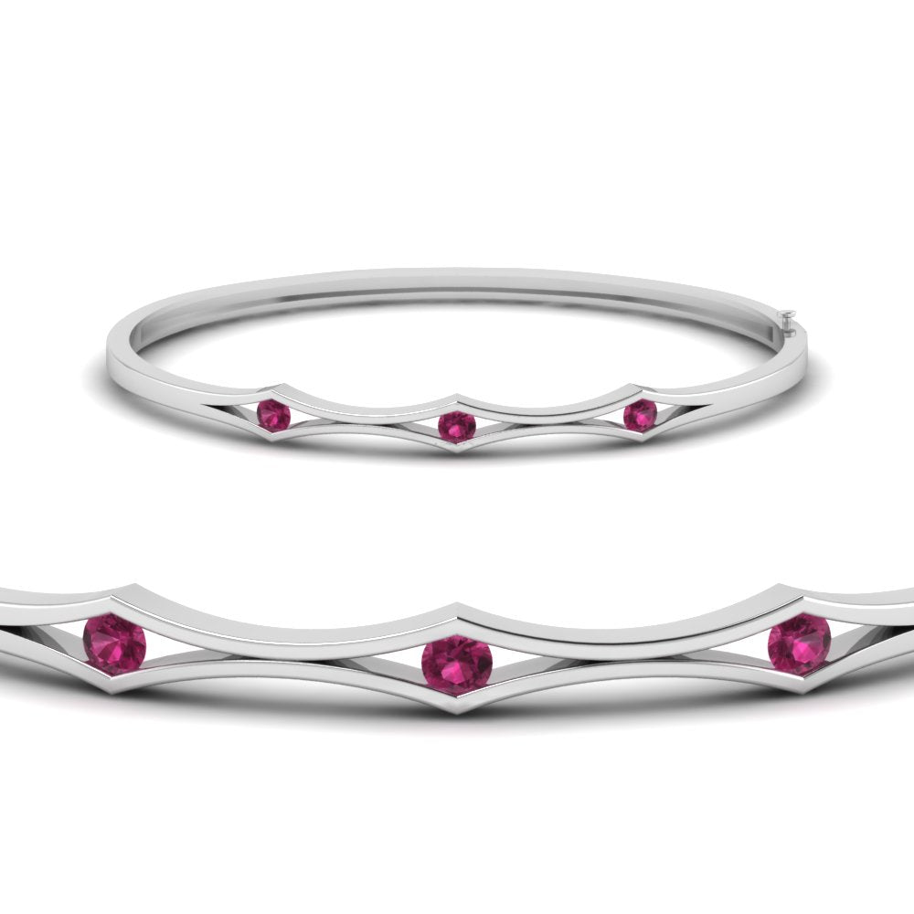 3 Stone Bracelet Bangle For Women