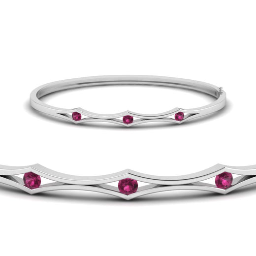 3 Stone Bracelet Bangle For Women