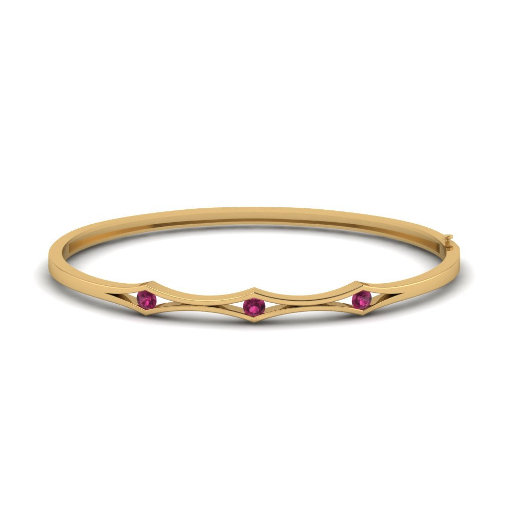 3 Stone Bracelet Bangle For Women