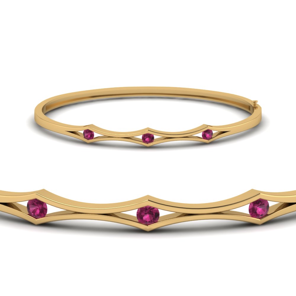 3 Stone Bracelet Bangle For Women