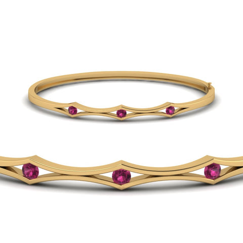 3 Stone Bracelet Bangle For Women