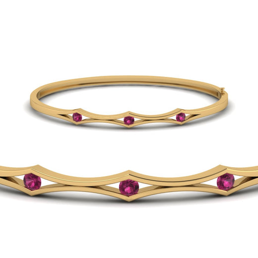 3 Stone Bracelet Bangle For Women