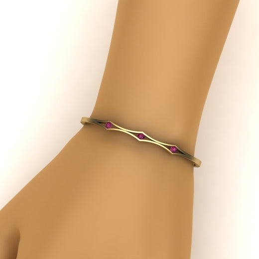 3 Stone Bracelet Bangle For Women