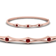 3 Stone Bracelet Bangle For Women