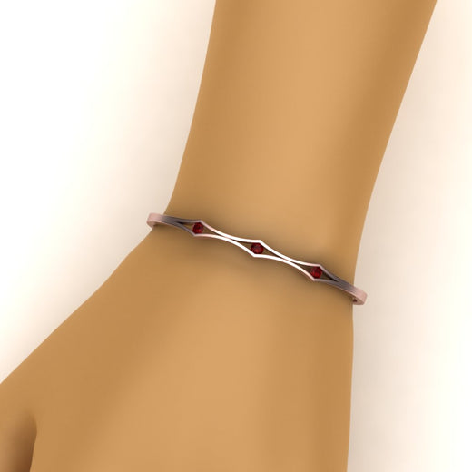 3 Stone Bracelet Bangle For Women