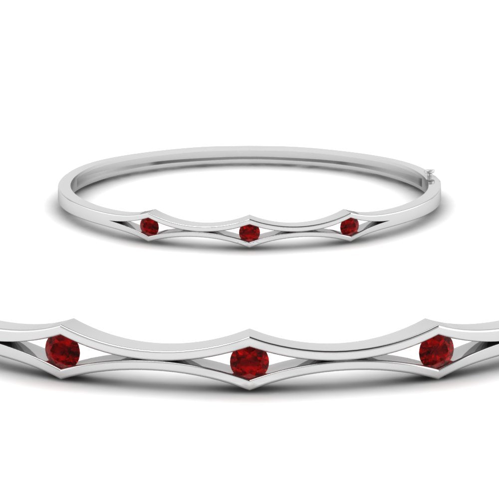 3 Stone Bracelet Bangle For Women
