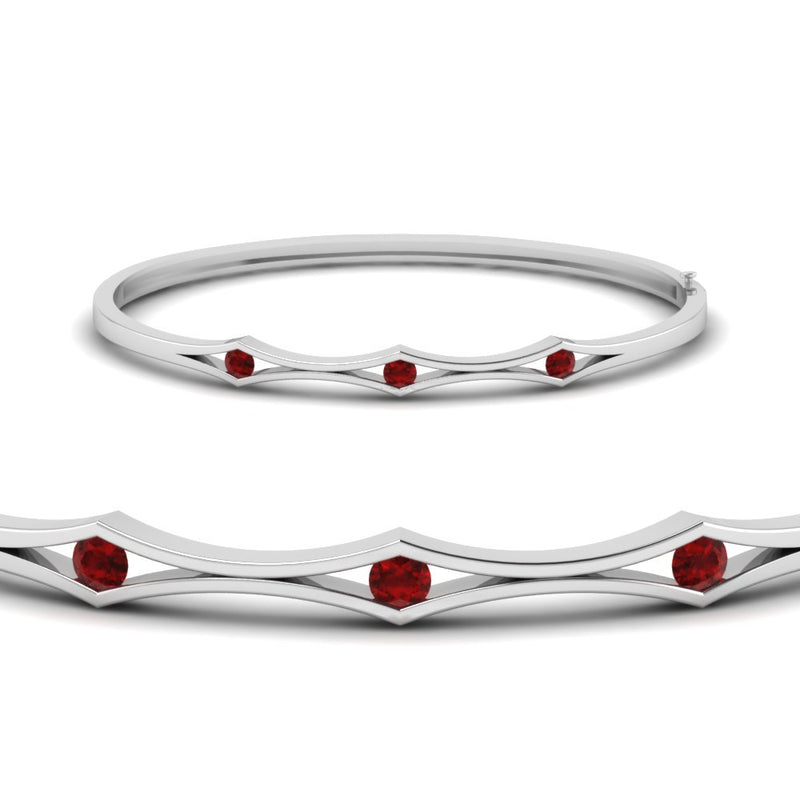 3 Stone Bracelet Bangle For Women