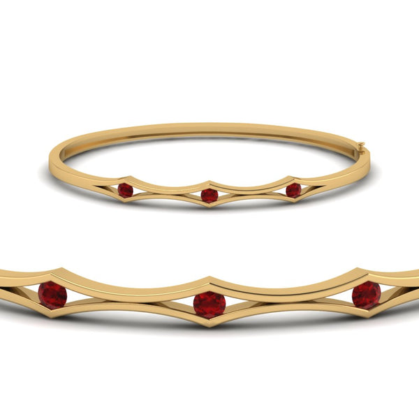 3 Stone Bracelet Bangle For Women