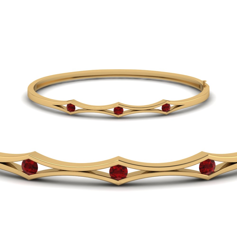 3 Stone Bracelet Bangle For Women