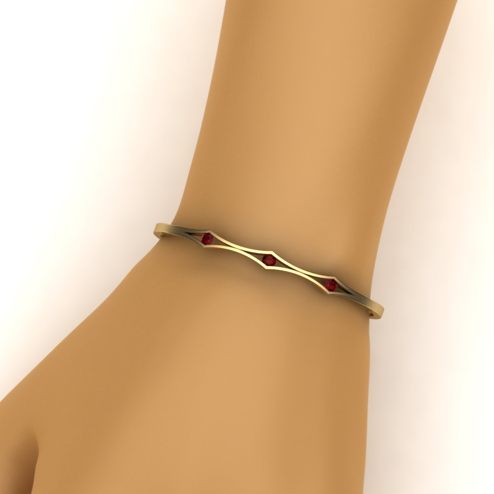 3 Stone Bracelet Bangle For Women