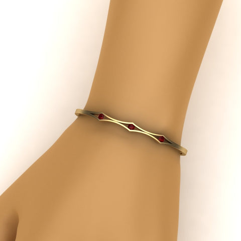 3 Stone Bracelet Bangle For Women