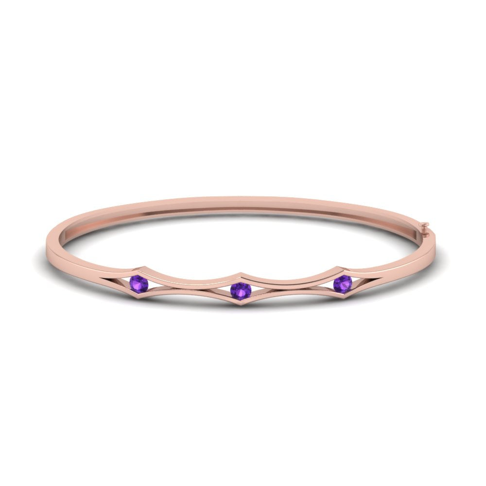 3 Stone Bracelet Bangle For Women