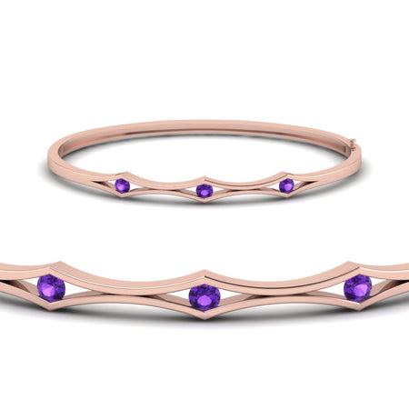 3 Stone Bracelet Bangle For Women
