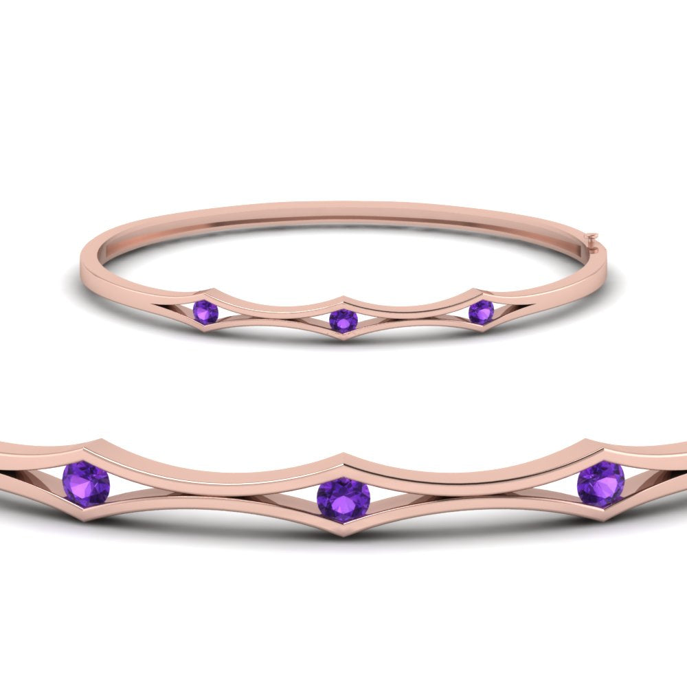 3 Stone Bracelet Bangle For Women