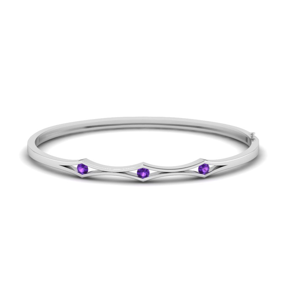 3 Stone Bracelet Bangle For Women