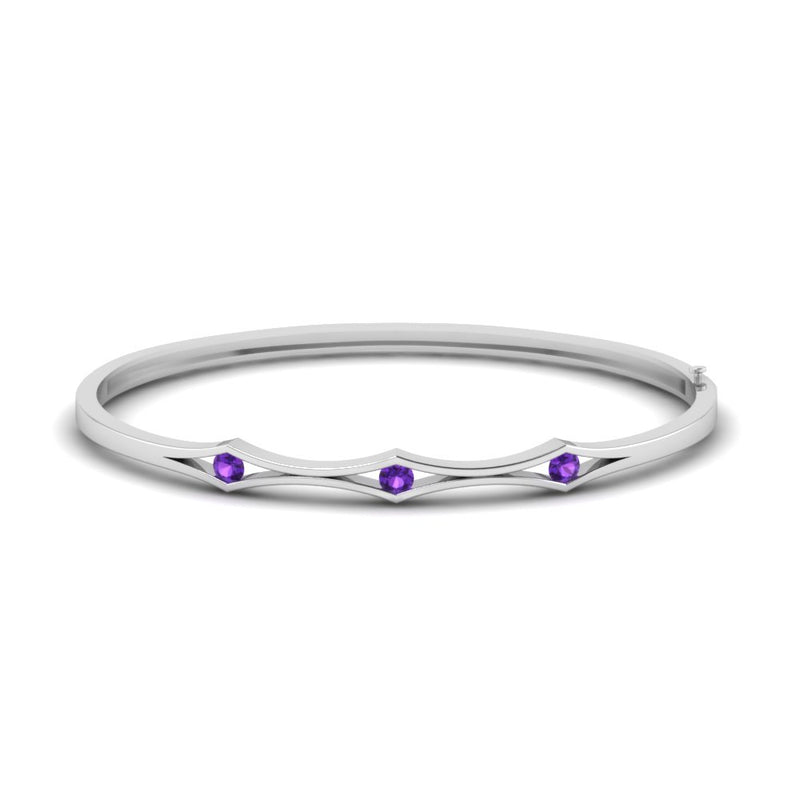 3 Stone Bracelet Bangle For Women