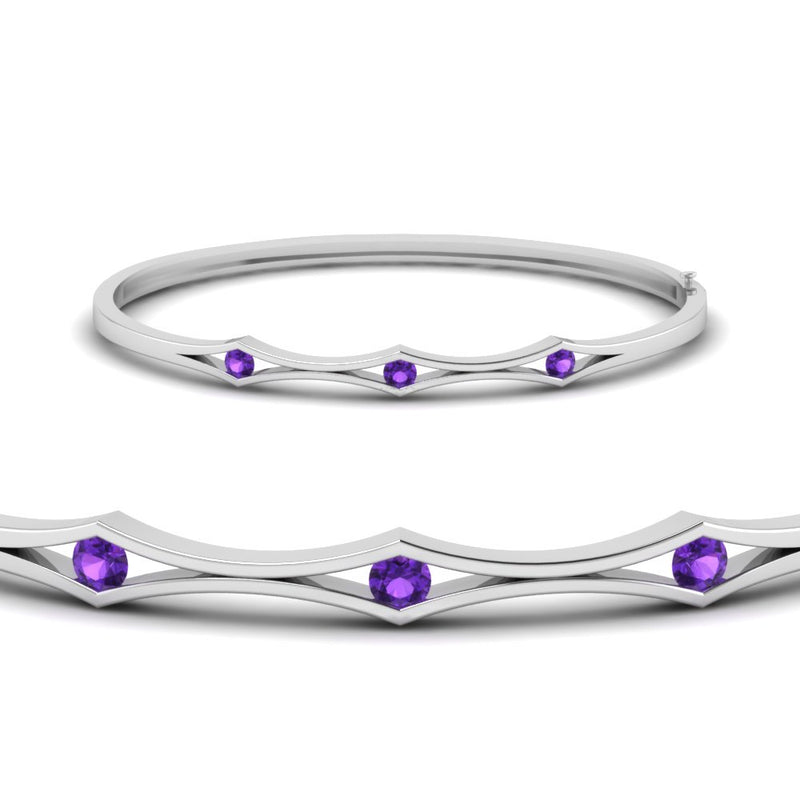 3 Stone Bracelet Bangle For Women