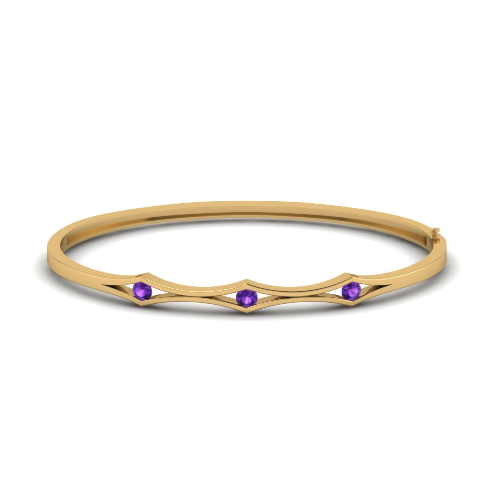 3 Stone Bracelet Bangle For Women