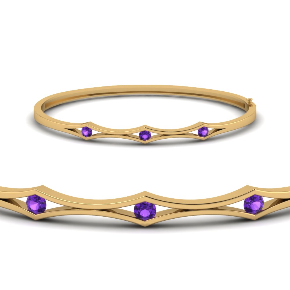 3 Stone Bracelet Bangle For Women