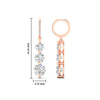 Load image into Gallery viewer, three-stone-diamond-dangle-huggies-in-rose-gold-fdear11672angle3-nl-rg-hw