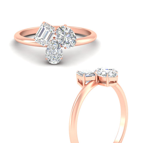 Three Stone Mixed Shape Diamond Ring