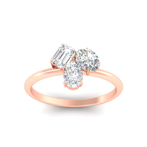 Three Stone Mixed Shape Diamond Ring