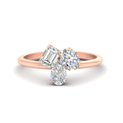 Three Stone Mixed Shape Diamond Ring