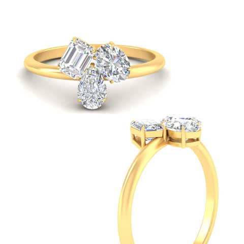 Three Stone Mixed Shape Diamond Ring