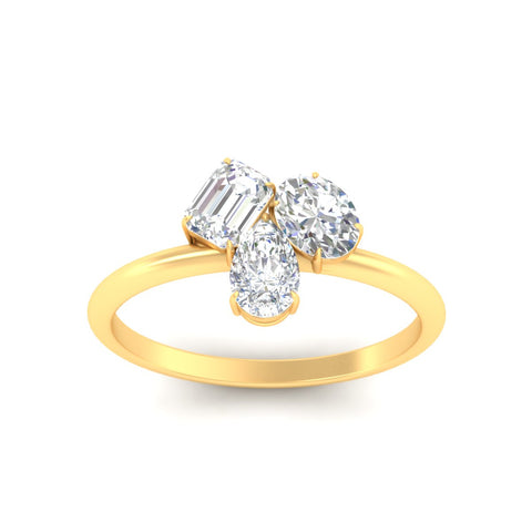 Three Stone Mixed Shape Diamond Ring