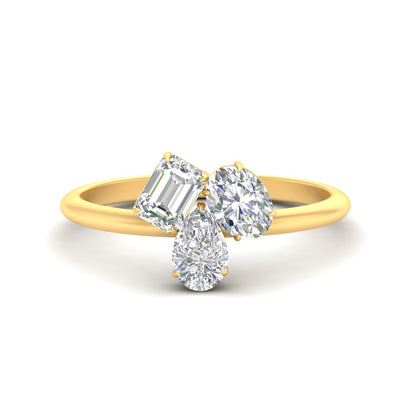 Three Stone Mixed Shape Diamond Ring