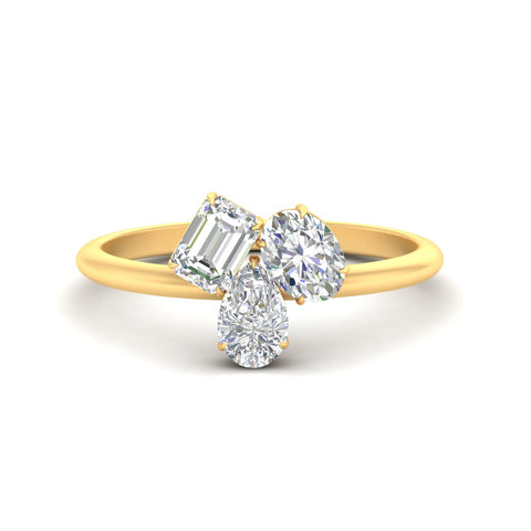 Three Stone Mixed Shape Diamond Ring