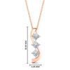 Load image into Gallery viewer, three-stone-princess-cut-journey-necklace-in-rose-gold-FDPD11479ANGLE1-NL-RG-HW