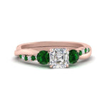 Load image into Gallery viewer, three-stone-twisted-asscher-cut-vine-diamond-ring-with-emerald-in-rose-gold-FDENS3301ASRGEMGR-NL-RG.jpg
