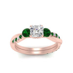 Load image into Gallery viewer, three-stone-twisted-asscher-cut-vine-diamond-ring-with-emerald-in-rose-gold-FDENS3301ASRGEMGR-NL-RG.jpg