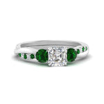 Load image into Gallery viewer, three-stone-twisted-asscher-cut-vine-diamond-ring-with-emerald-in-white-gold-FDENS3301ASRGEMGR-NL-WG.jpg