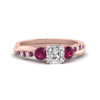 Load image into Gallery viewer, three-stone-twisted-asscher-cut-vine-diamond-ring-with-pink-sapphire-in-rose-gold-FDENS3301ASRGSADRPI-NL-RG.jpg