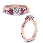 Load image into Gallery viewer, three-stone-twisted-asscher-cut-vine-diamond-ring-with-pink-sapphire-in-rose-gold-FDENS3301ASRGSADRPI-NL-RG.jpg
