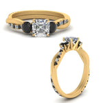 Load image into Gallery viewer, three-stone-twisted-asscher-cut-vine-ring-with-black-diamond-in-yellow-gold-FDENS3301ASRGBLACK-NL-YG.jpg
