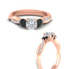 Load image into Gallery viewer, three-stone-twisted-cushion-cut-vine-black-diamond-engagement-ring-in-rose-gold-fdens3301curgblackangle3-nl-rg.jpg