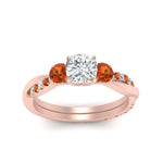 Load image into Gallery viewer, three-stone-twisted-cushion-cut-vine-diamond-ring-with-orange-sapphire-in-rose-gold-FDENS3301CURGSAOR-NL-RG.jpg
