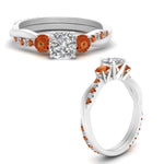 Load image into Gallery viewer, three-stone-twisted-cushion-cut-vine-diamond-ring-with-orange-sapphire-in-white-gold-FDENS3301CURGSAOR-NL-WG.jpg
