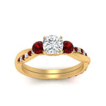 Load image into Gallery viewer, three-stone-twisted-cushion-cut-vine-diamond-ring-with-ruby-in-yellow-gold-FDENS3301CURGRUDR-NL-YG.jpg
