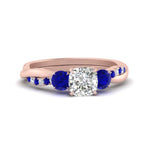 Load image into Gallery viewer, three-stone-twisted-cushion-cut-vine-diamond-ring-with-sapphire-in-rose-gold-FDENS3301CURGSABL-NL-RG.jpg
