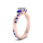Load image into Gallery viewer, three-stone-twisted-cushion-cut-vine-diamond-ring-with-sapphire-in-rose-gold-FDENS3301CURGSABL-NL-RG.jpg
